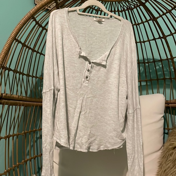Billabong light grey waffle Henley - Picture 1 of 5
